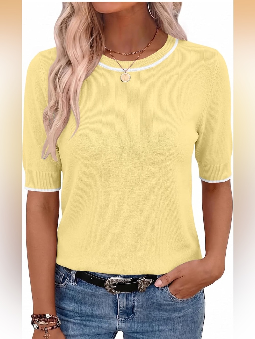 Zeagoo Women’s Short Sleeve Crewneck Sweater Size XS